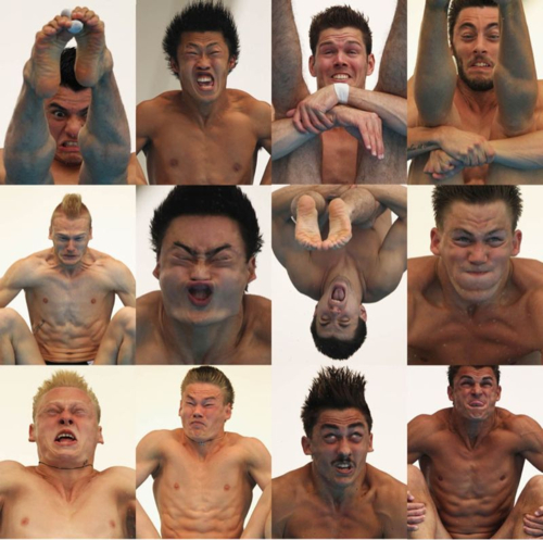 Olympic Divers Mid Dive